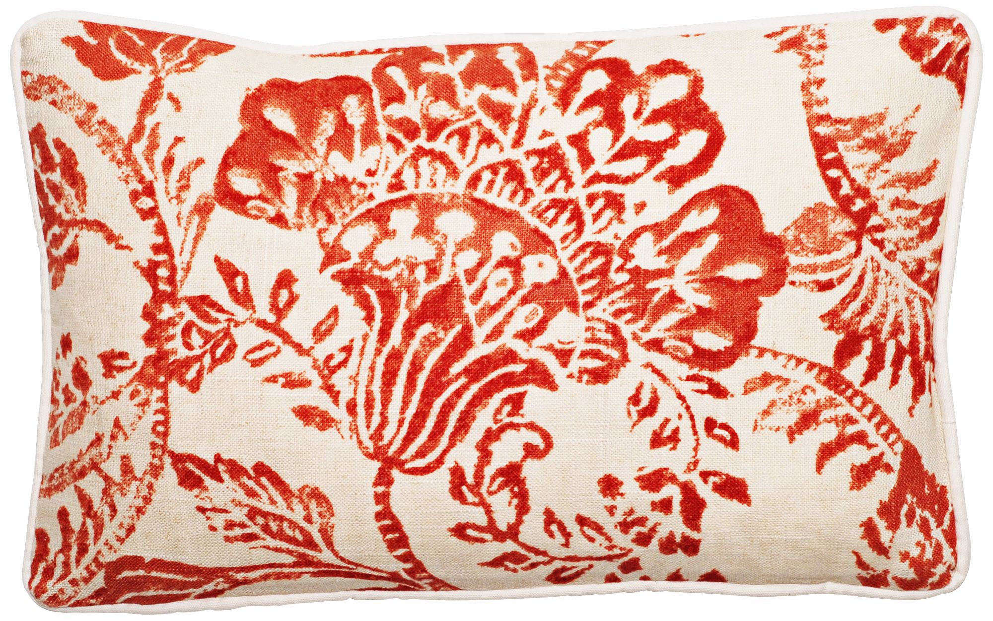 Bali Antique Red 17" Wide Linen Throw Pillow