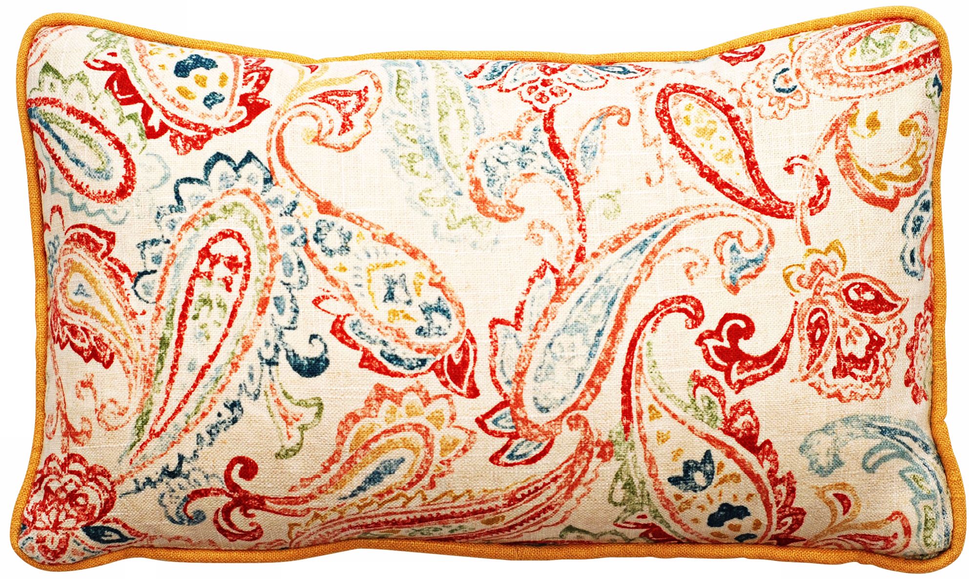 Bali Antique Paisley 17" Wide Linen Throw Pillow