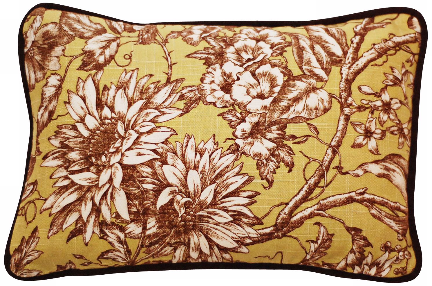 Vintage Garden 17" Wide Linen Throw Pillow