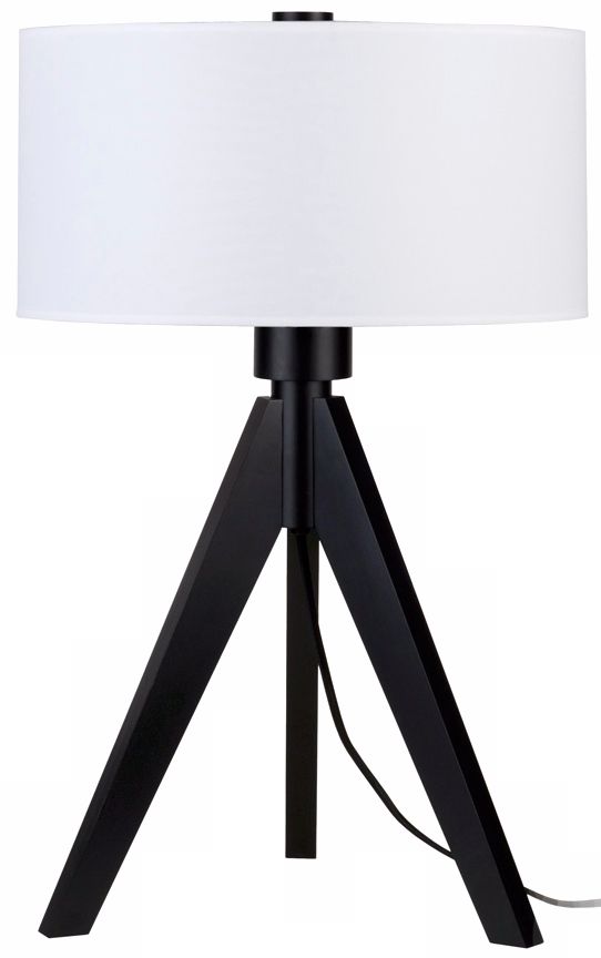 Lights Up! Woody 28" High White Linen Shade Table Lamp