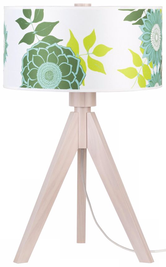 Lights Up! Woody Pickled Anna Green Table Lamp