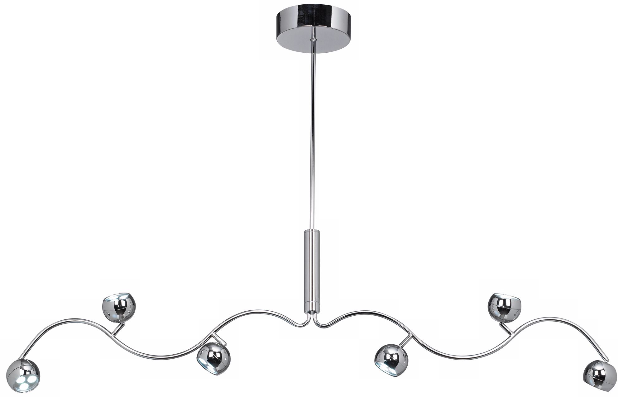Possini Euro Chrome Wave 51" Wide LED Island Pendant Light