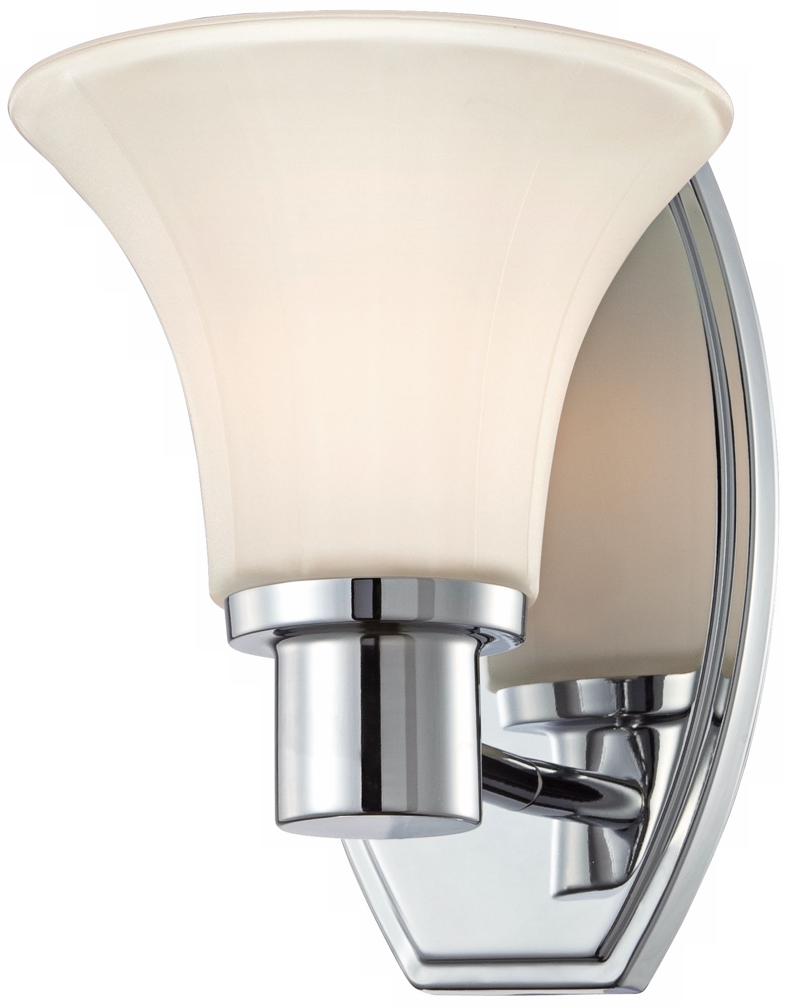 Chrome and Etched Glass 10 High Wall Sconce T6280