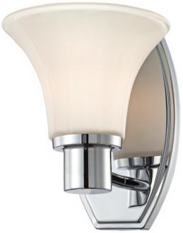 Chrome and Etched Glass 10 High Wall Sconce T6280