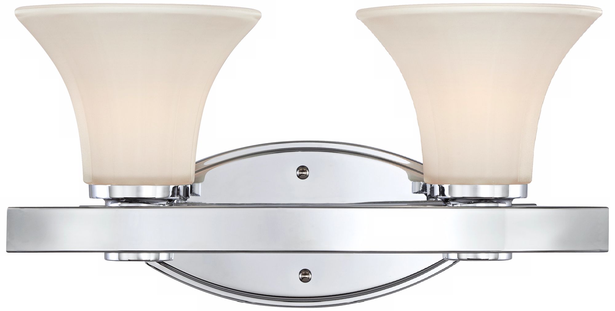 Chrome and Etched Glass 15 1/2" Wide Bathroom Light Fixture