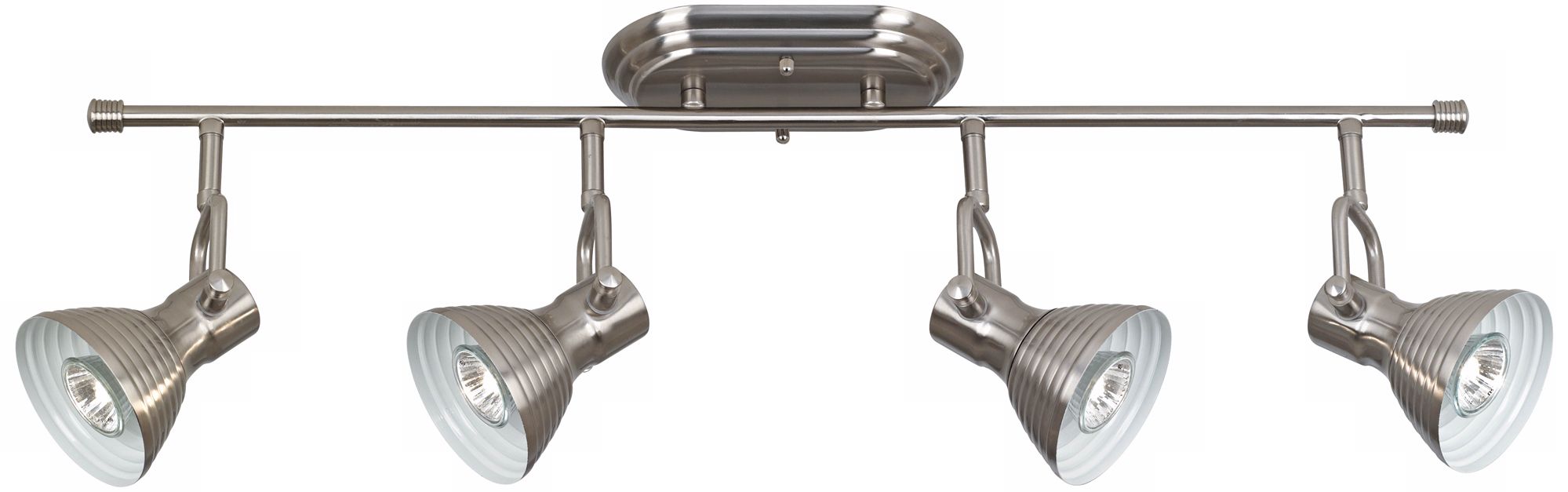 Brushed Steel 4-Light Step Head Track Fixture