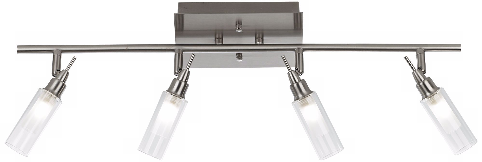 Glass Cylinder Chrome 4-Light Track Fixture
