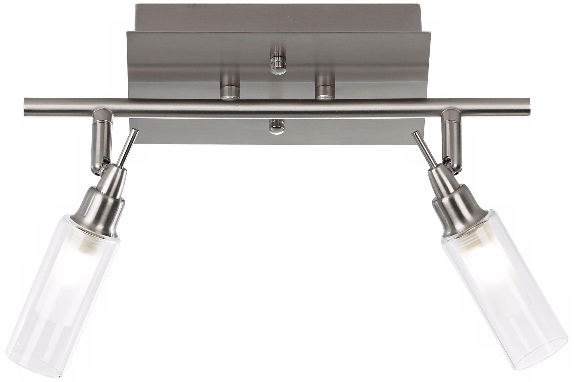 Glass Cylinder Chrome 2-Light Track Fixture