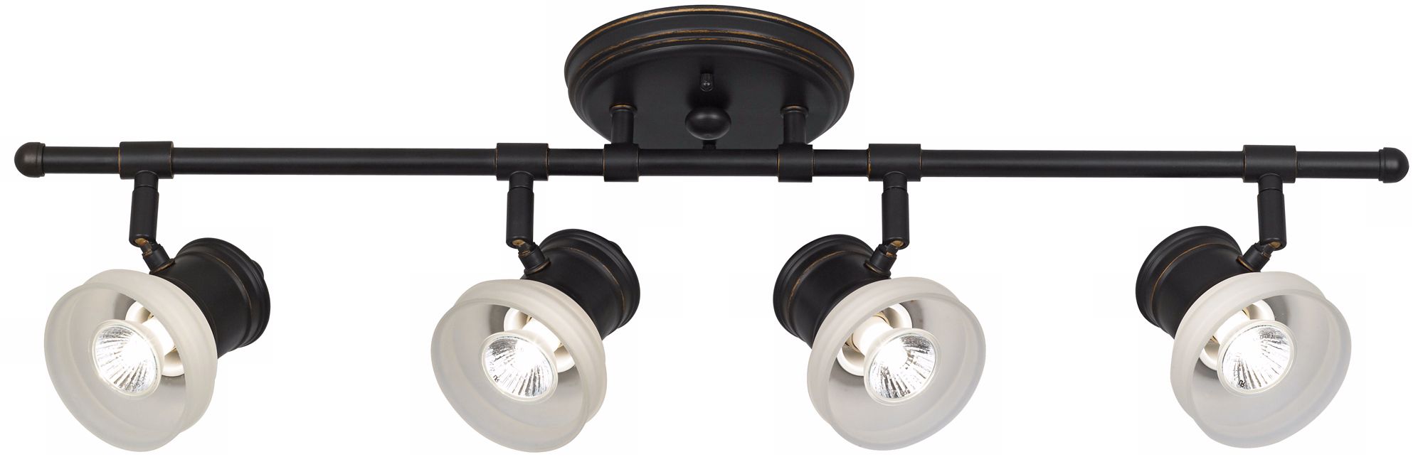 Frosted Glass and Bronze 4-Light Track Fixture
