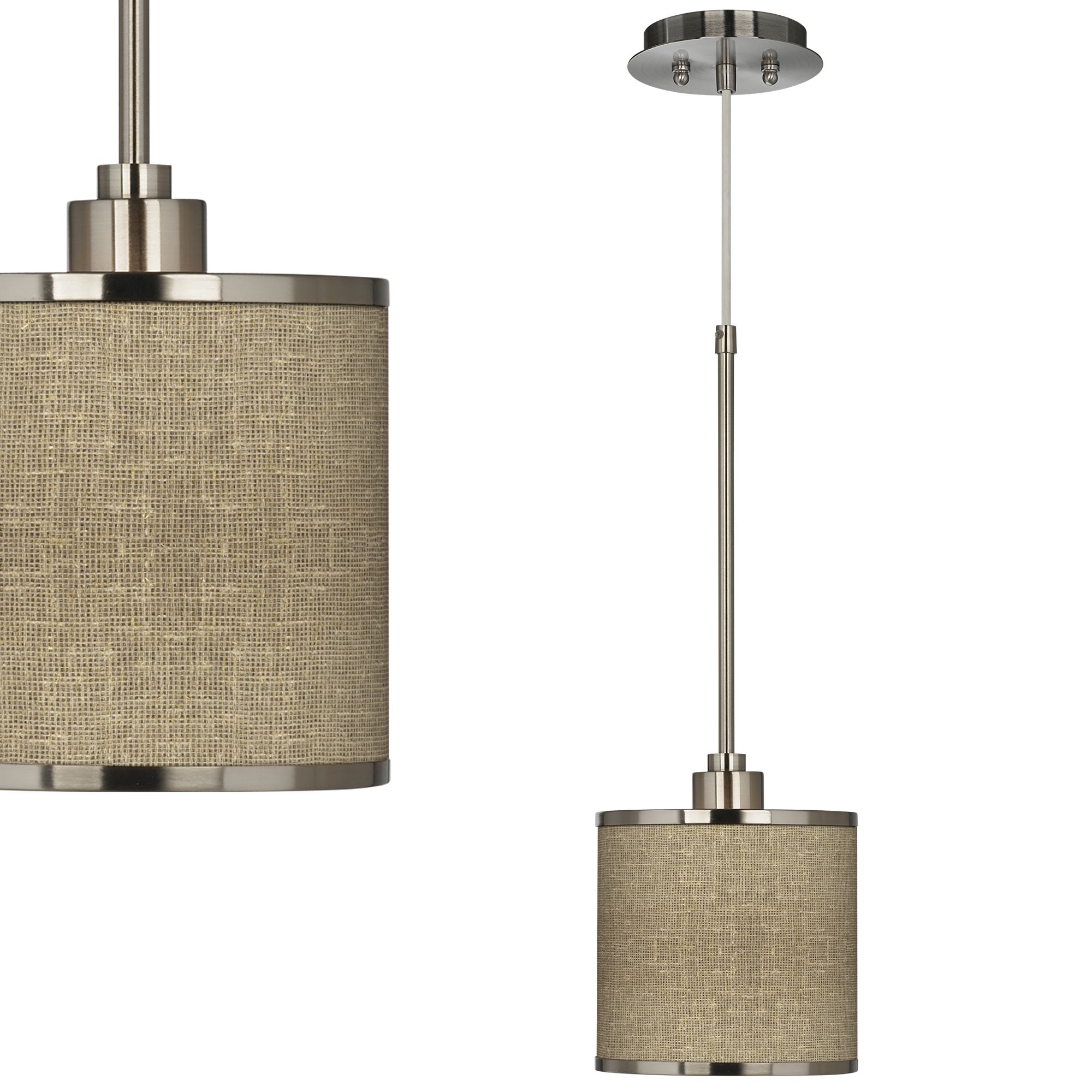 Burlap Print Giclee Glow Mini Pendant Light