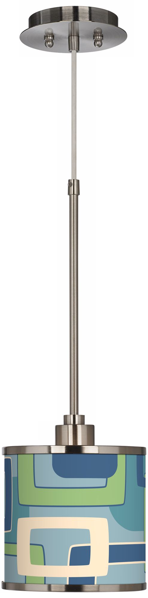 Retro Rectangles Giclee Glow Mini Pendant Light