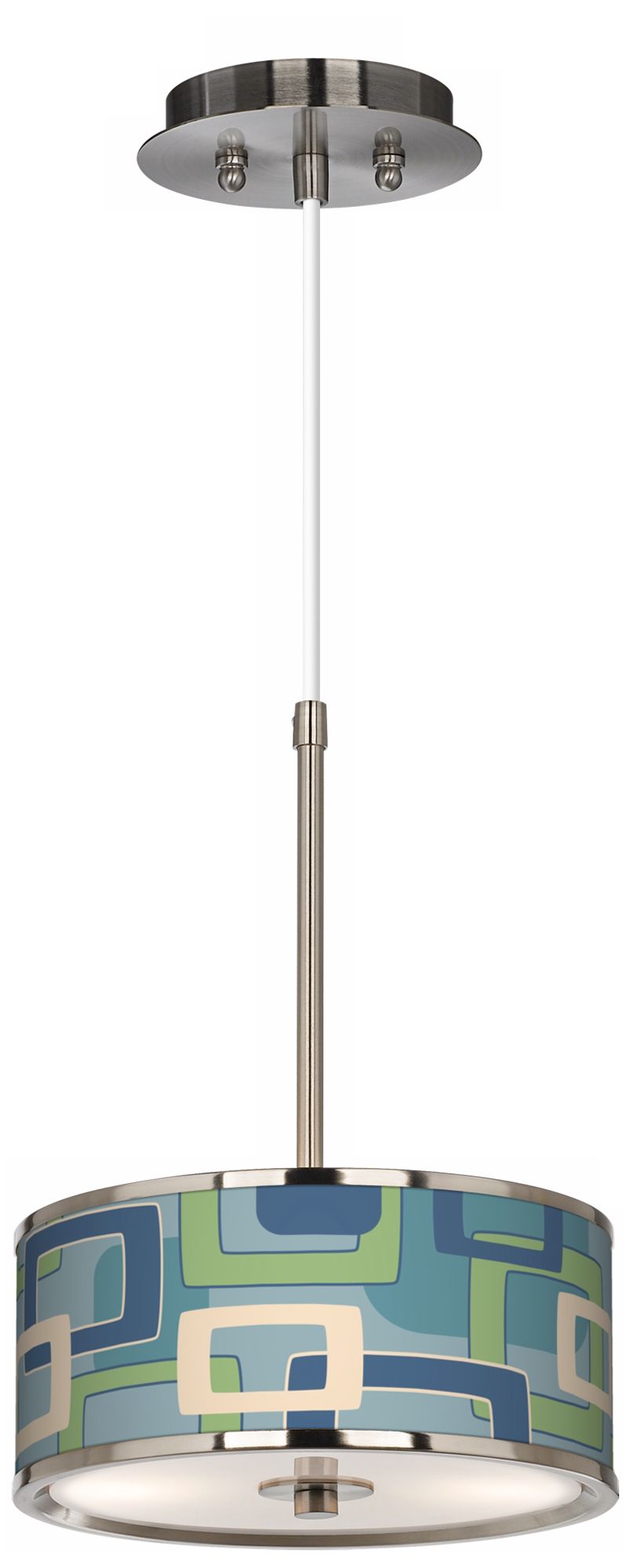 Retro Rectangles Giclee Glow 10 1/4" Wide Pendant Light