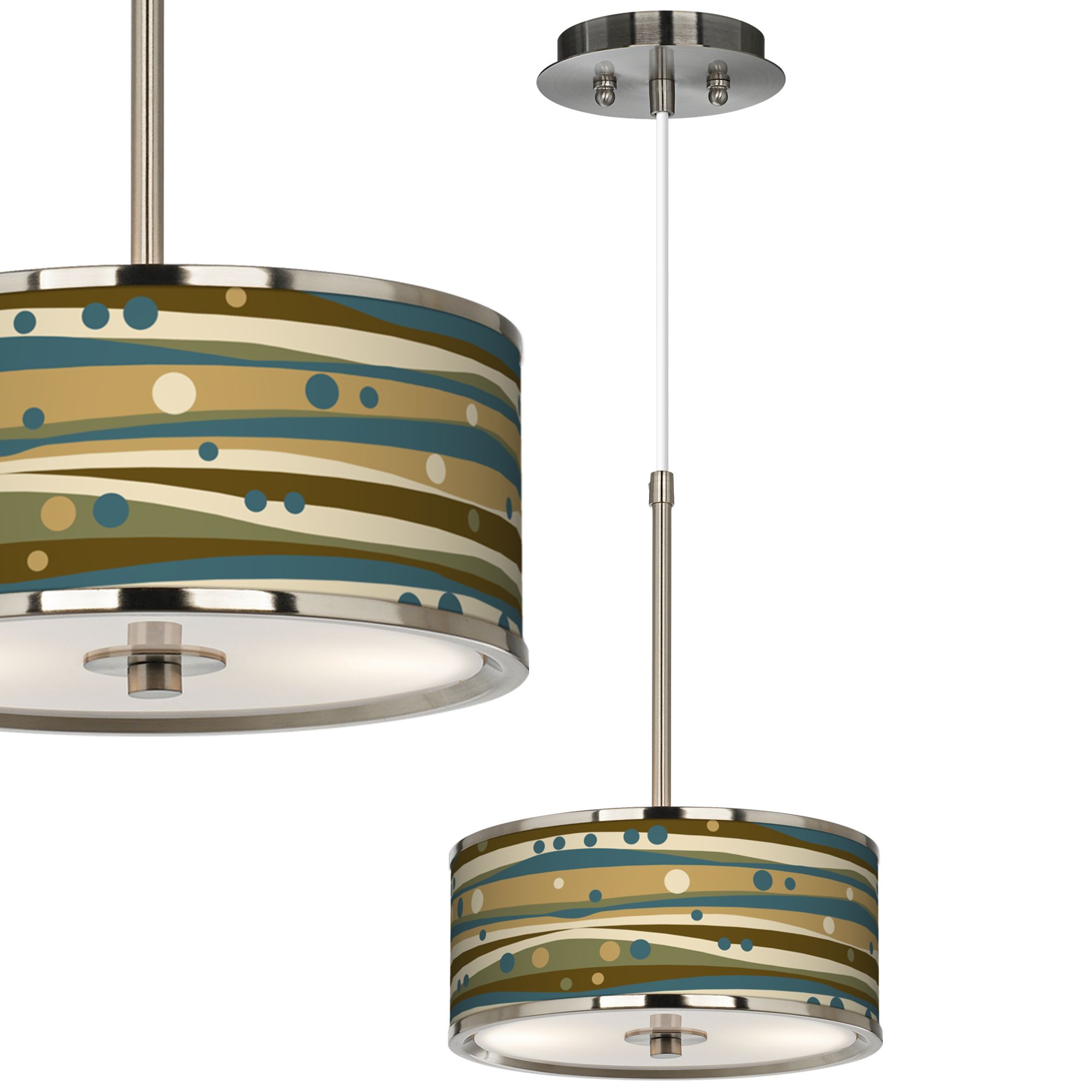 Dots and Waves Giclee Glow 10 1/4" Wide Pendant Light