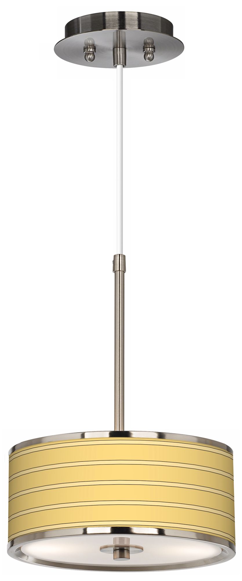 Vanilla Stripe Giclee Glow 10 1/4" Wide Pendant Light