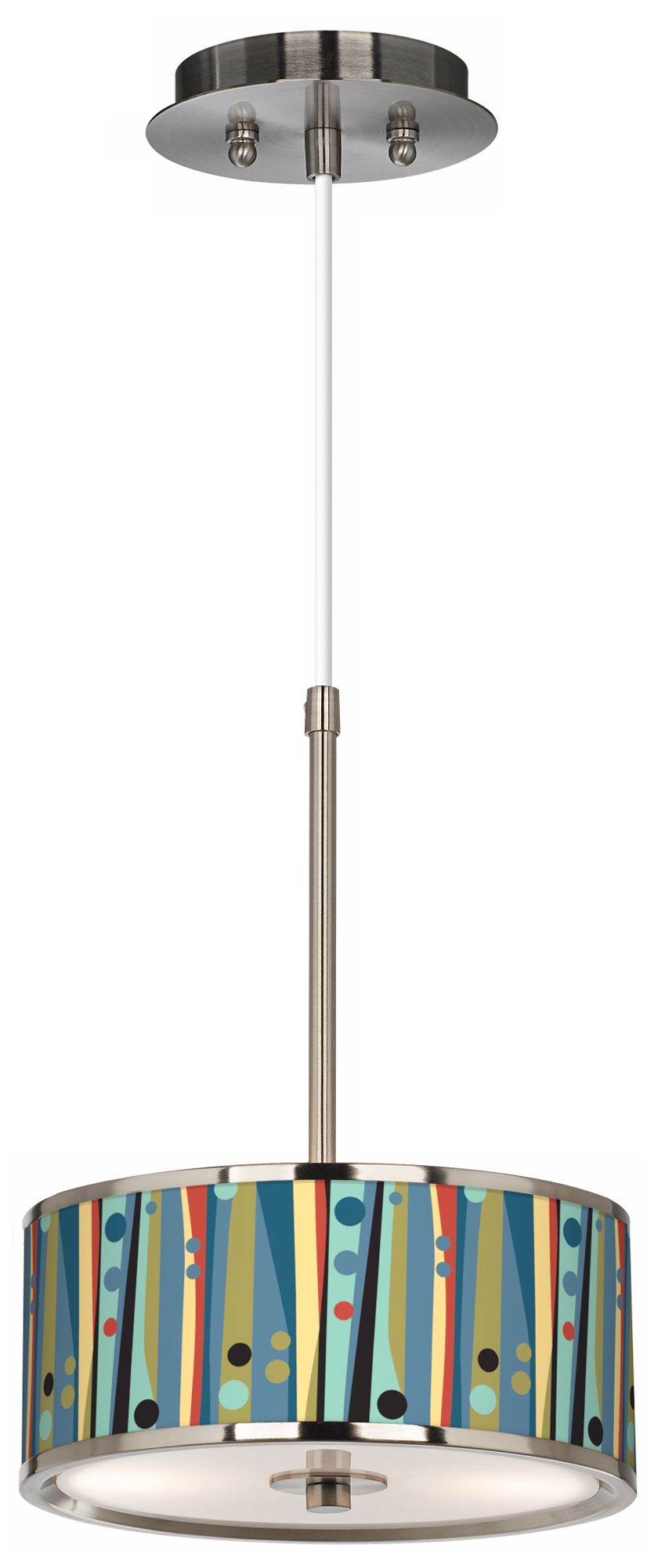 Pastel Dots Vertical Giclee Glow 10 1/4" Wide Pendant Light