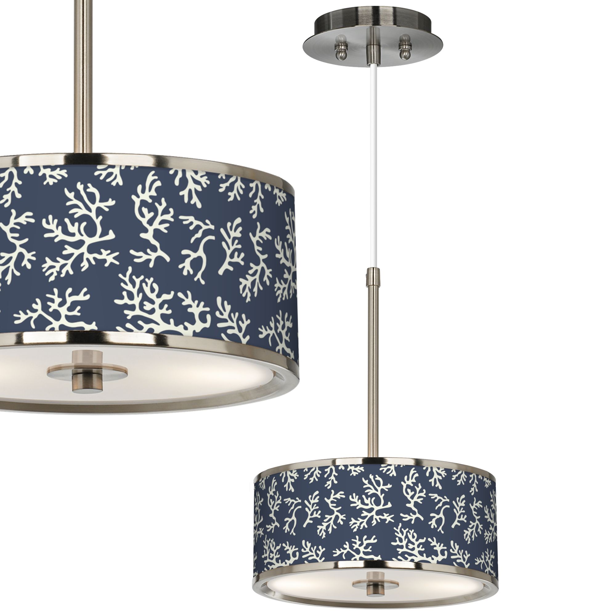 Prussian Coral Giclee Glow 10 1/4" Wide Pendant Light
