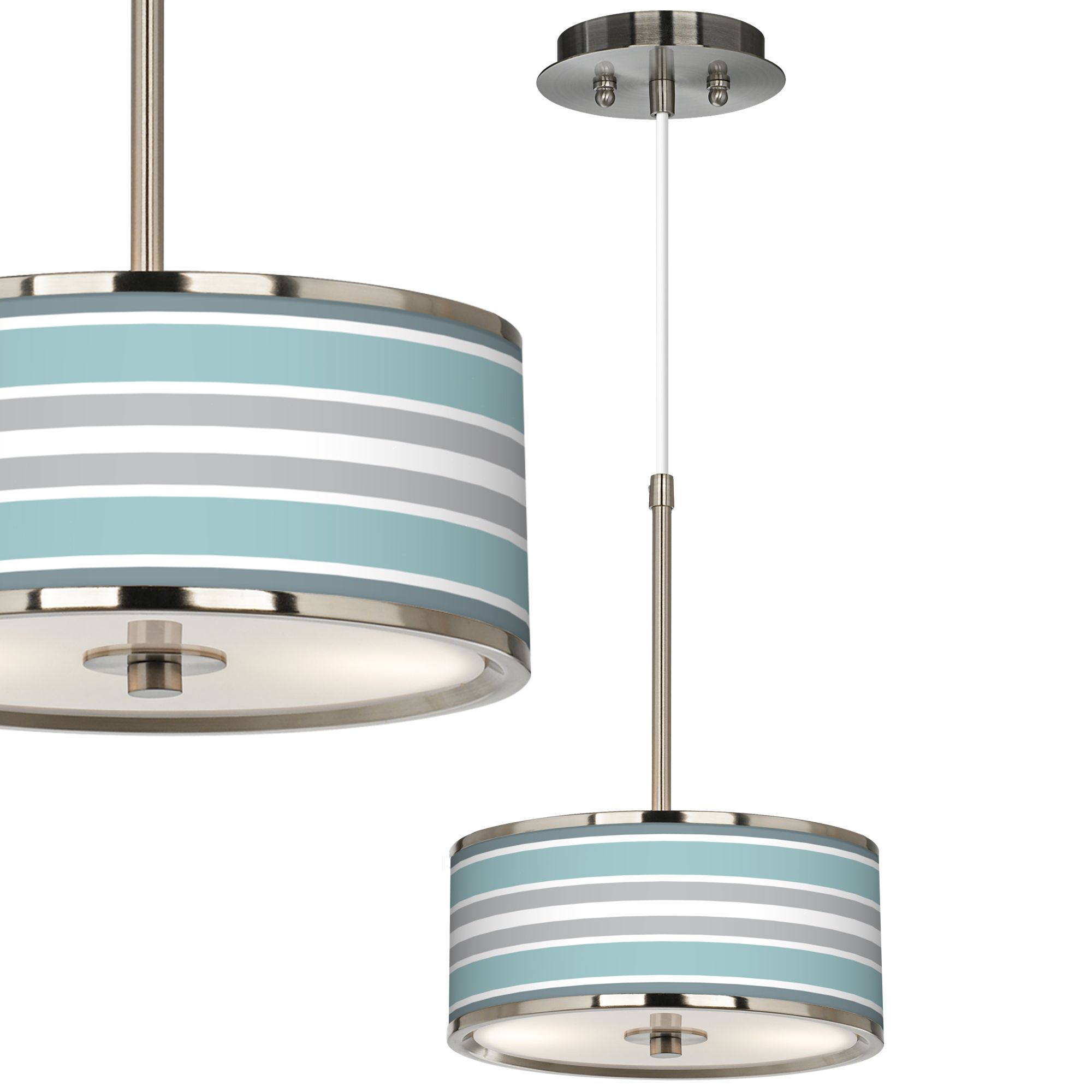 Multi Color Stripes Giclee Glow 10 1/4" Wide Pendant Light