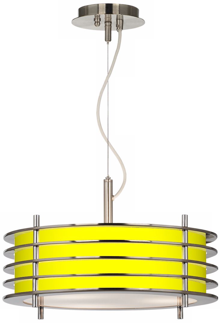 Lemonade Giclee Glow Louvered Pendant Light