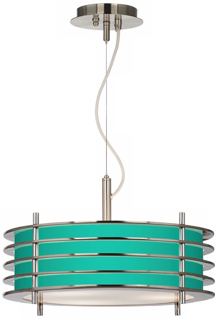 Mermaid Giclee Glow Louvered Pendant Light