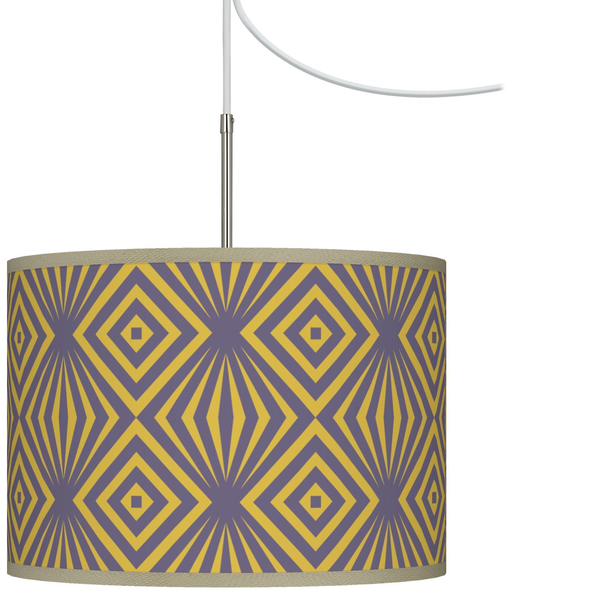 Deco Revival Giclee Glow Swag Style Plug-In Chandelier