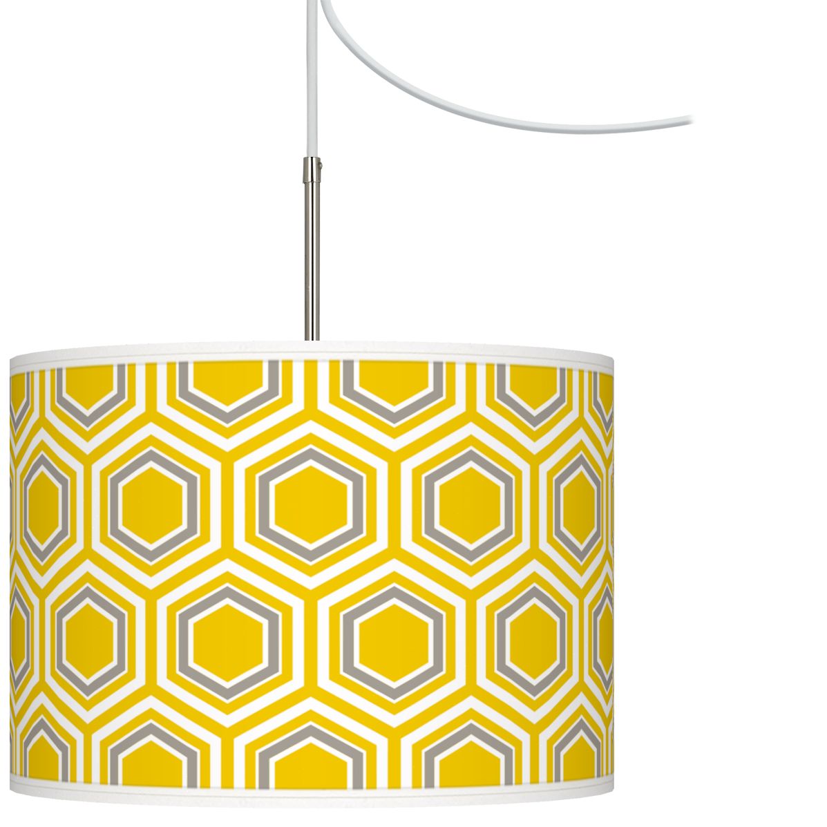 Honeycomb Giclee Glow Swag Style Plug-In Chandelier
