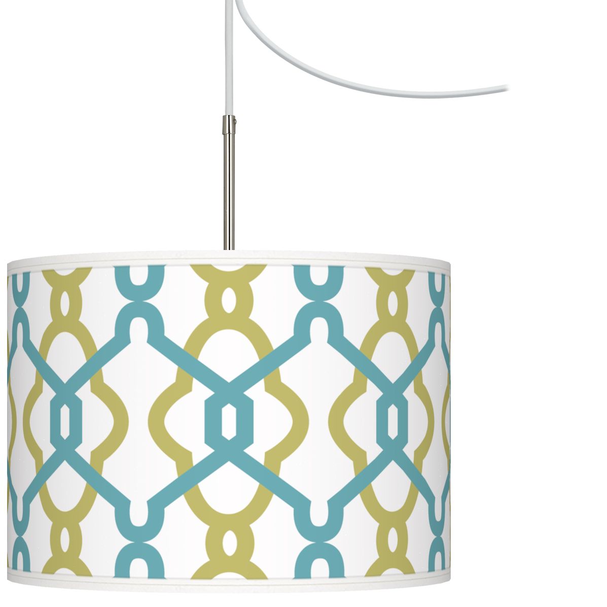 Hyper Links Giclee Glow Swag Style Plug-In Chandelier