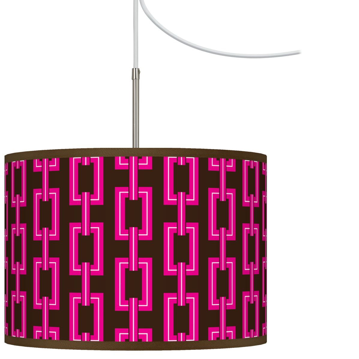 Chain Links Giclee Glow Swag Style Plug-In Chandelier