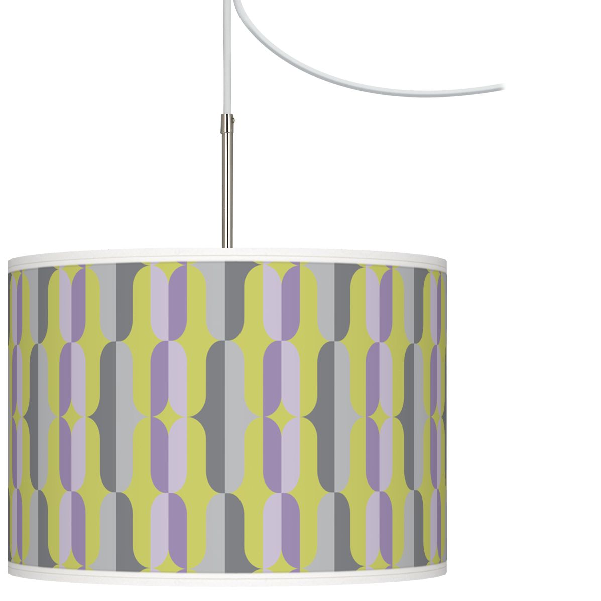 Side By Side Giclee Glow Swag Style Plug-In Chandelier