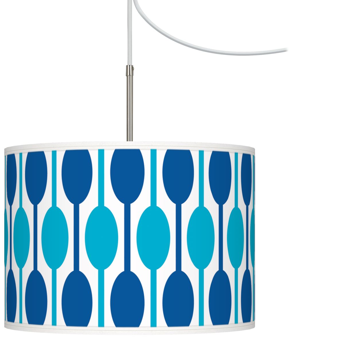 Jet Set Giclee Glow Swag Style Plug-In Chandelier