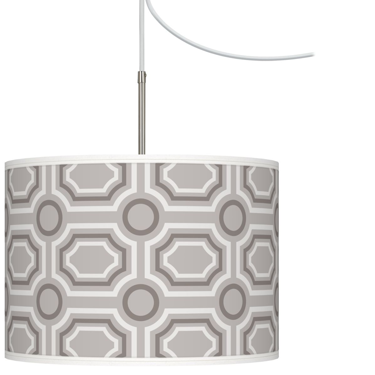 Luxe Tile Giclee Glow Swag Style Plug-In Chandelier