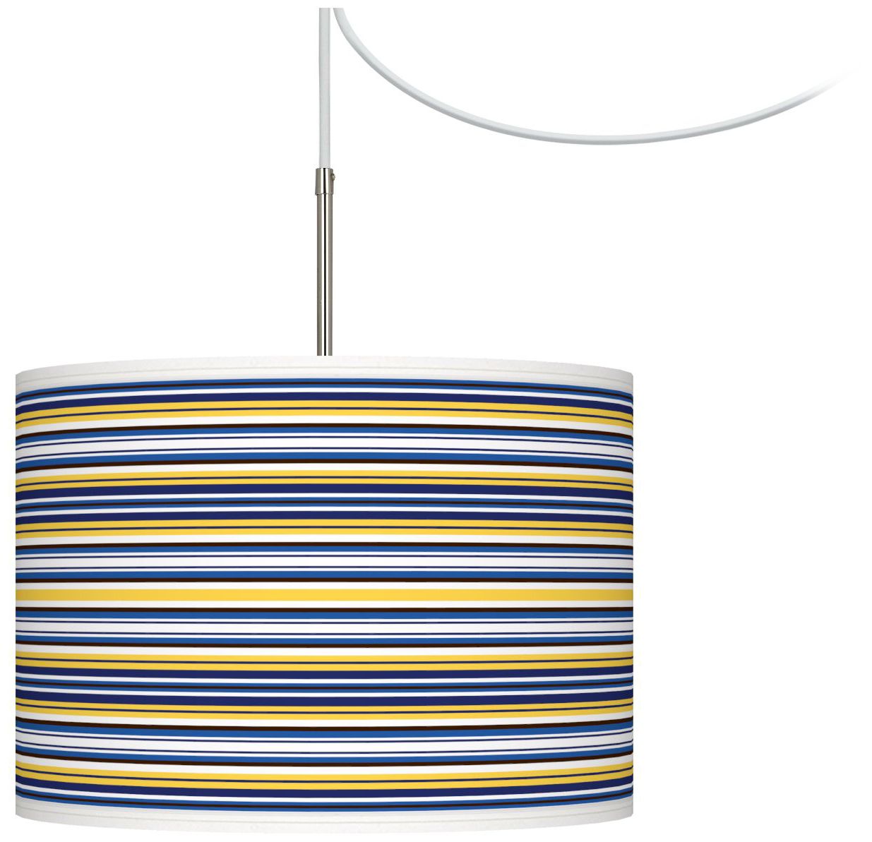 Charleston Stripes Giclee Glow Swag Plug-In Chandelier
