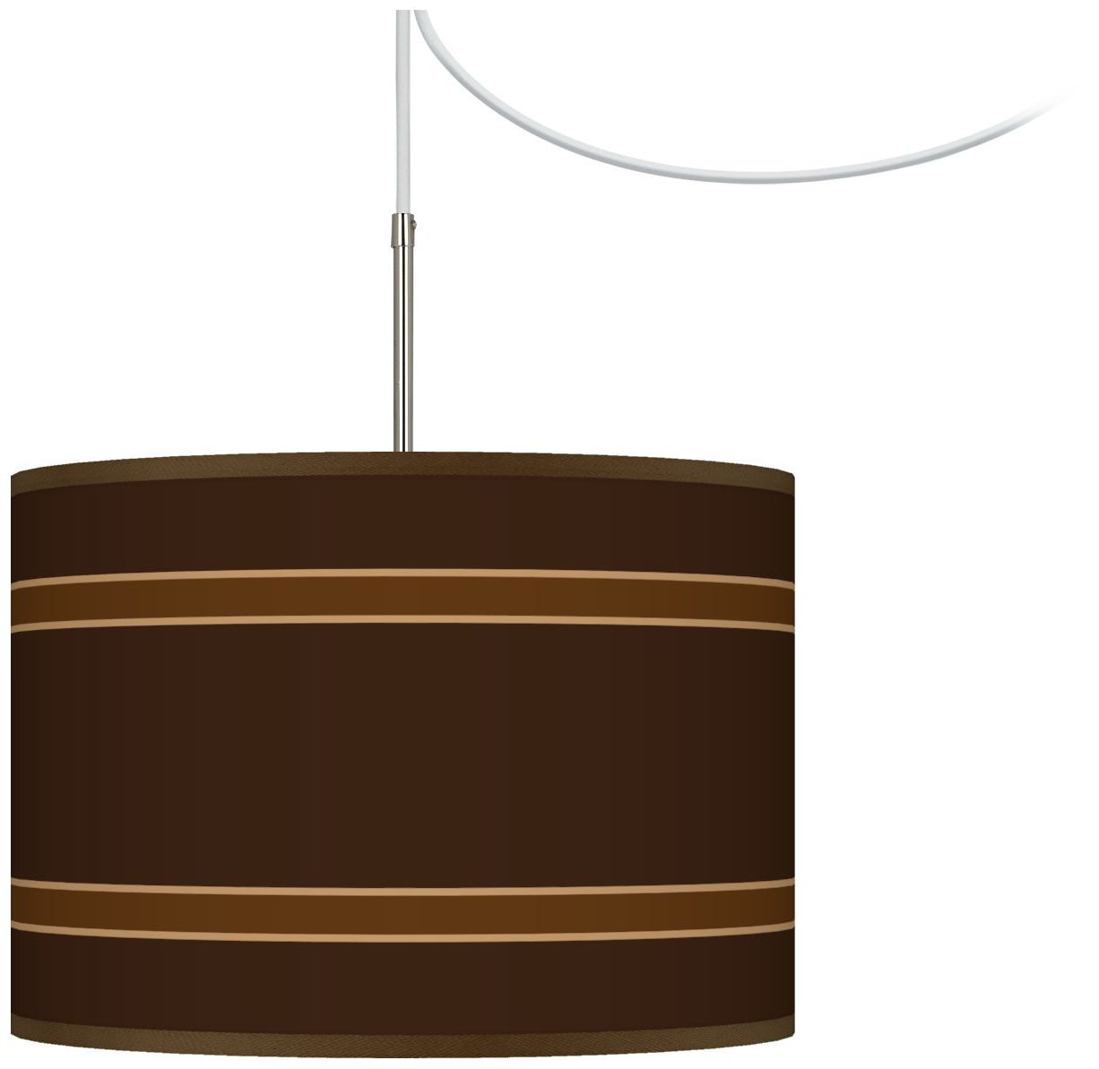 Saratoga Stripe Giclee Glow Swag Style Plug-In Chandelier