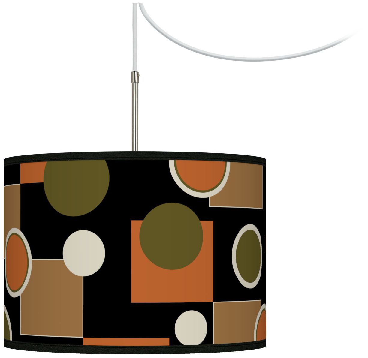 Retro Medley Giclee Glow Swag Style Plug-In Chandelier