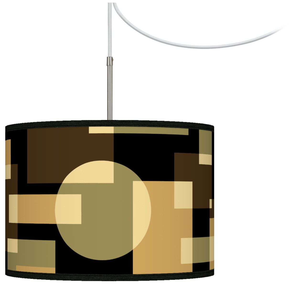 Earthy Geometrics Giclee Glow Swag Style Plug-In Chandelier