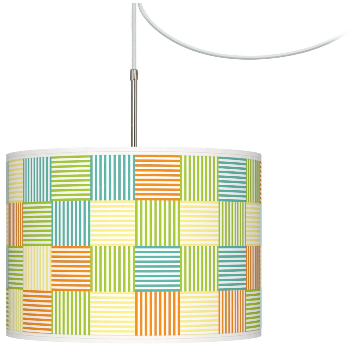 Pixel Light Giclee Glow Swag Style Plug-In Chandelier