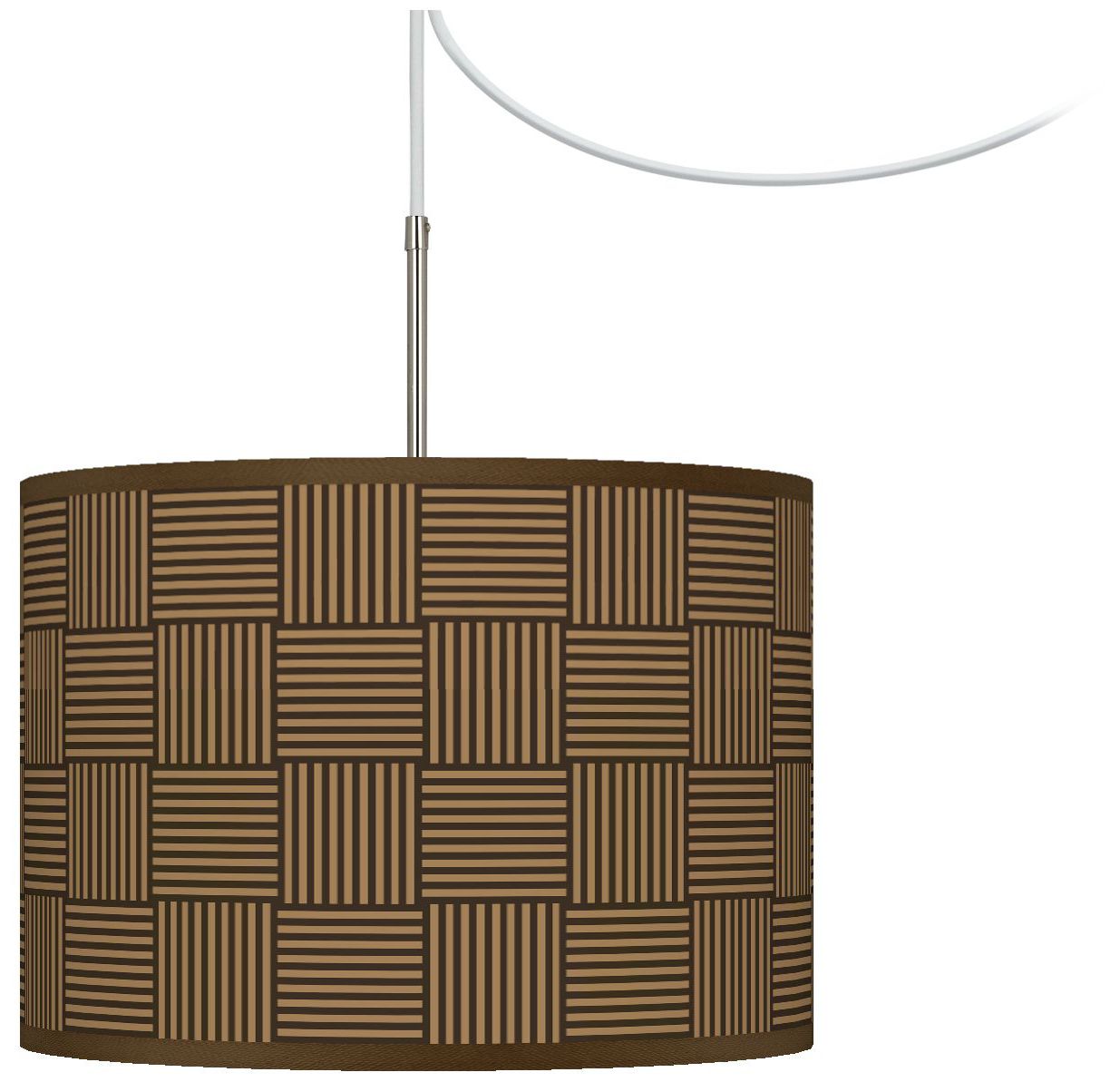 Crisscross Giclee Glow Swag Style Plug-In Chandelier