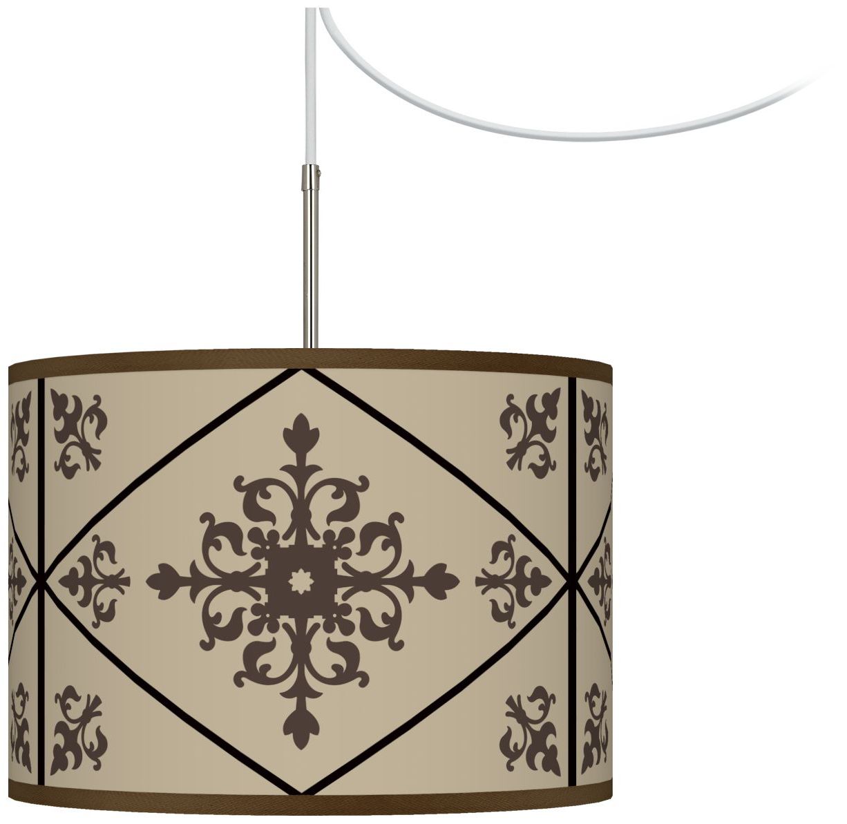 Chambly Giclee Glow Swag Style Plug-In Chandelier