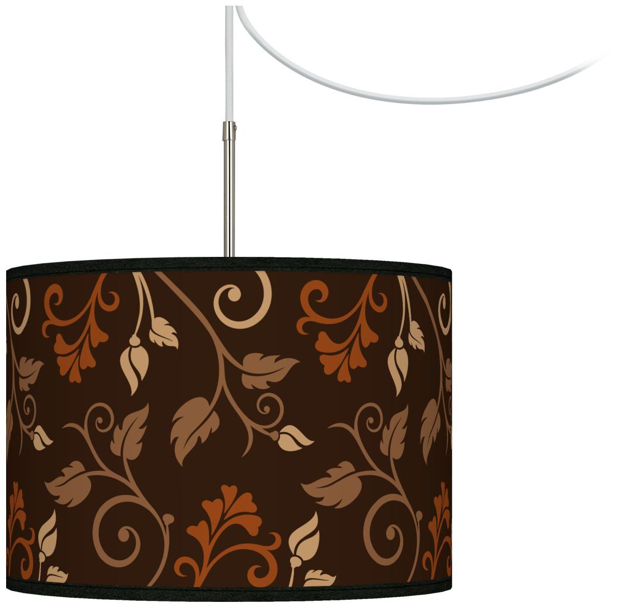 Foliage Giclee Glow Swag Style Plug-In Chandelier