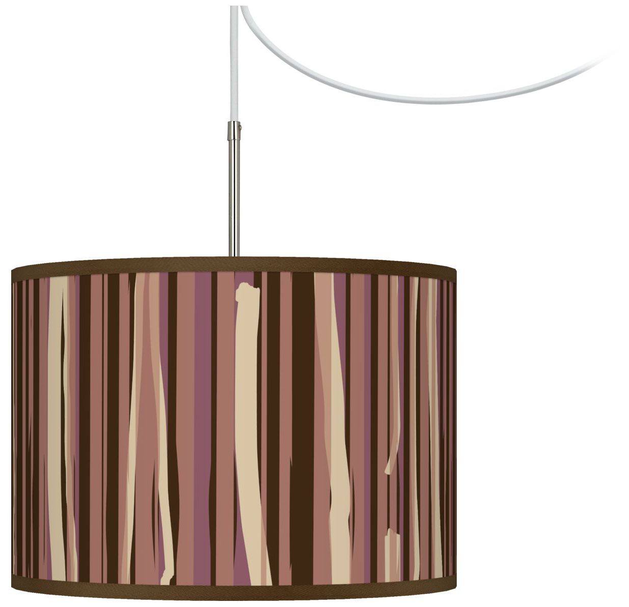 Kalahari Lines Giclee Glow Swag Style Plug-In Chandelier