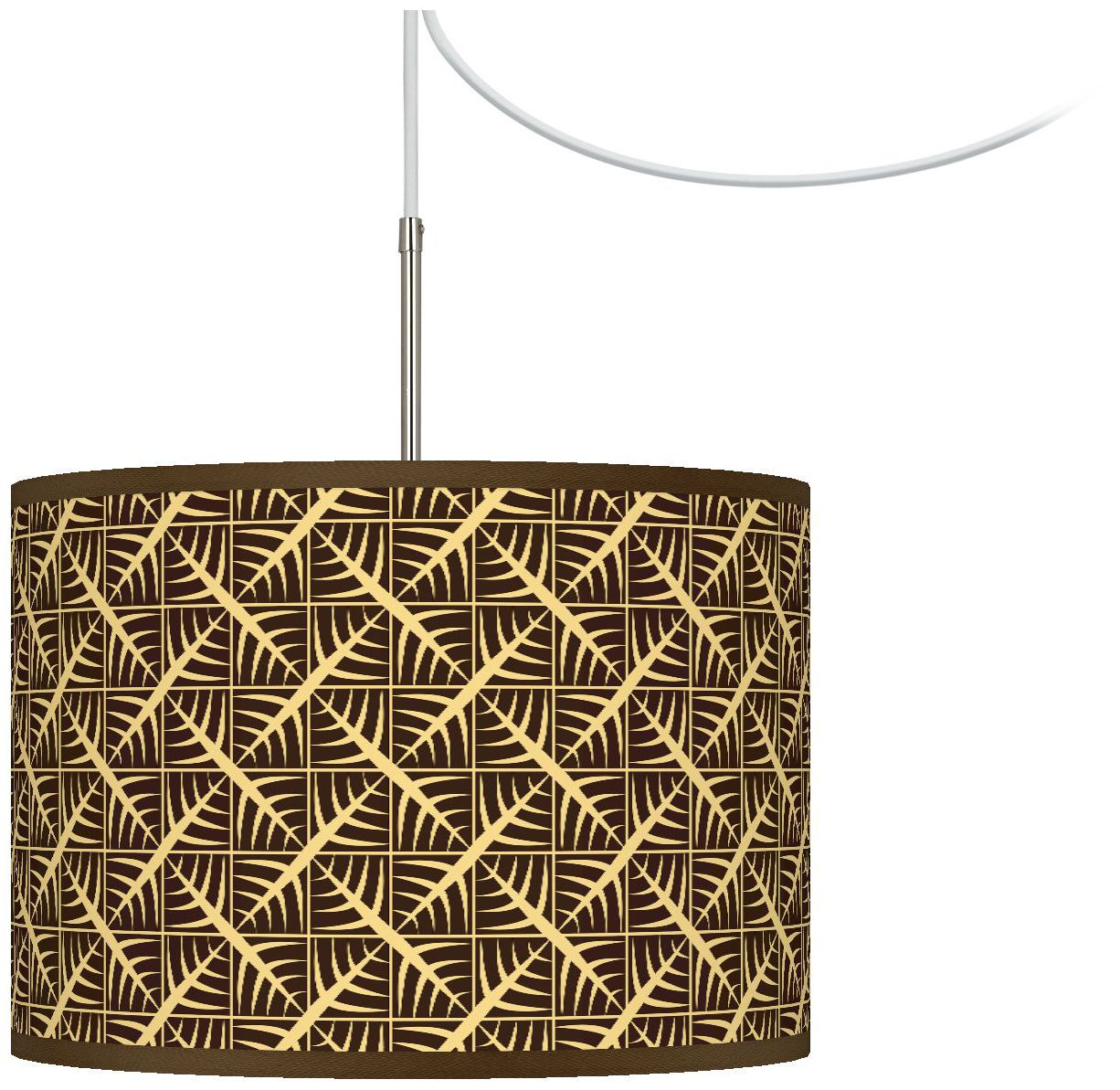 Tan Wailia Giclee Glow Swag Style Plug-In Chandelier