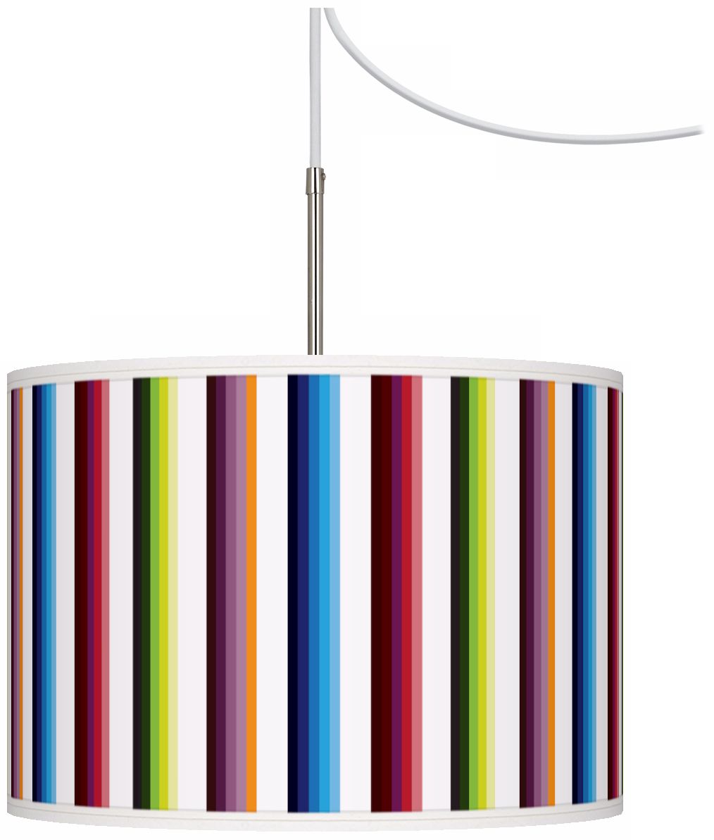 Technocolors Giclee Glow Swag Style Plug-In Chandelier