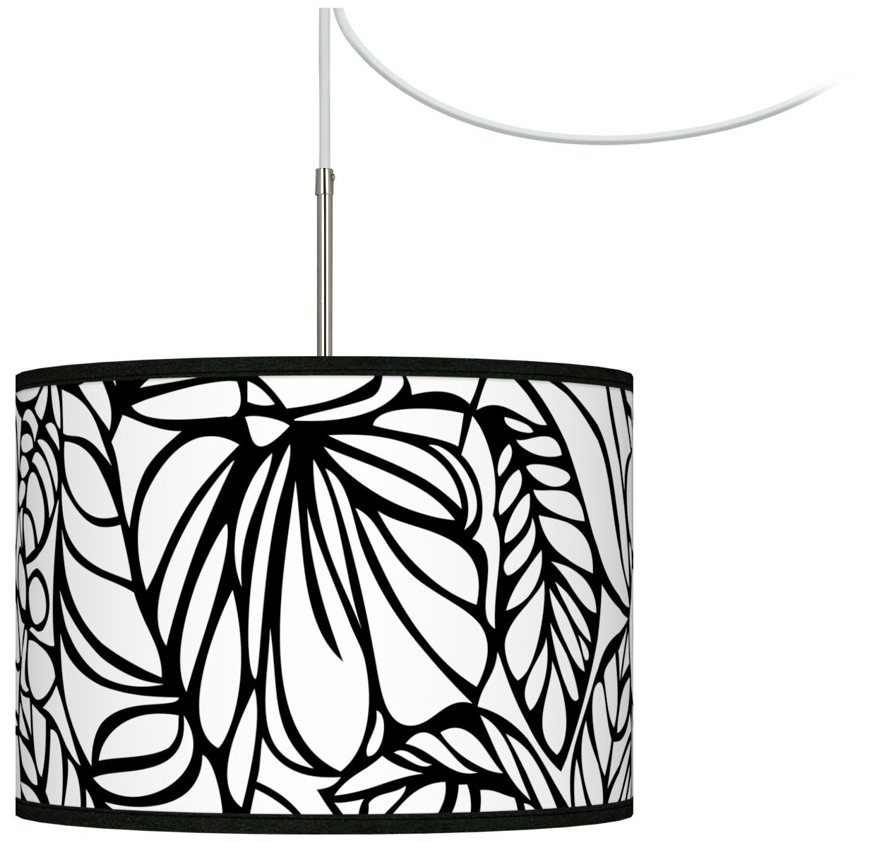 Jungle Moon Giclee Glow Swag Style Plug-In Chandelier