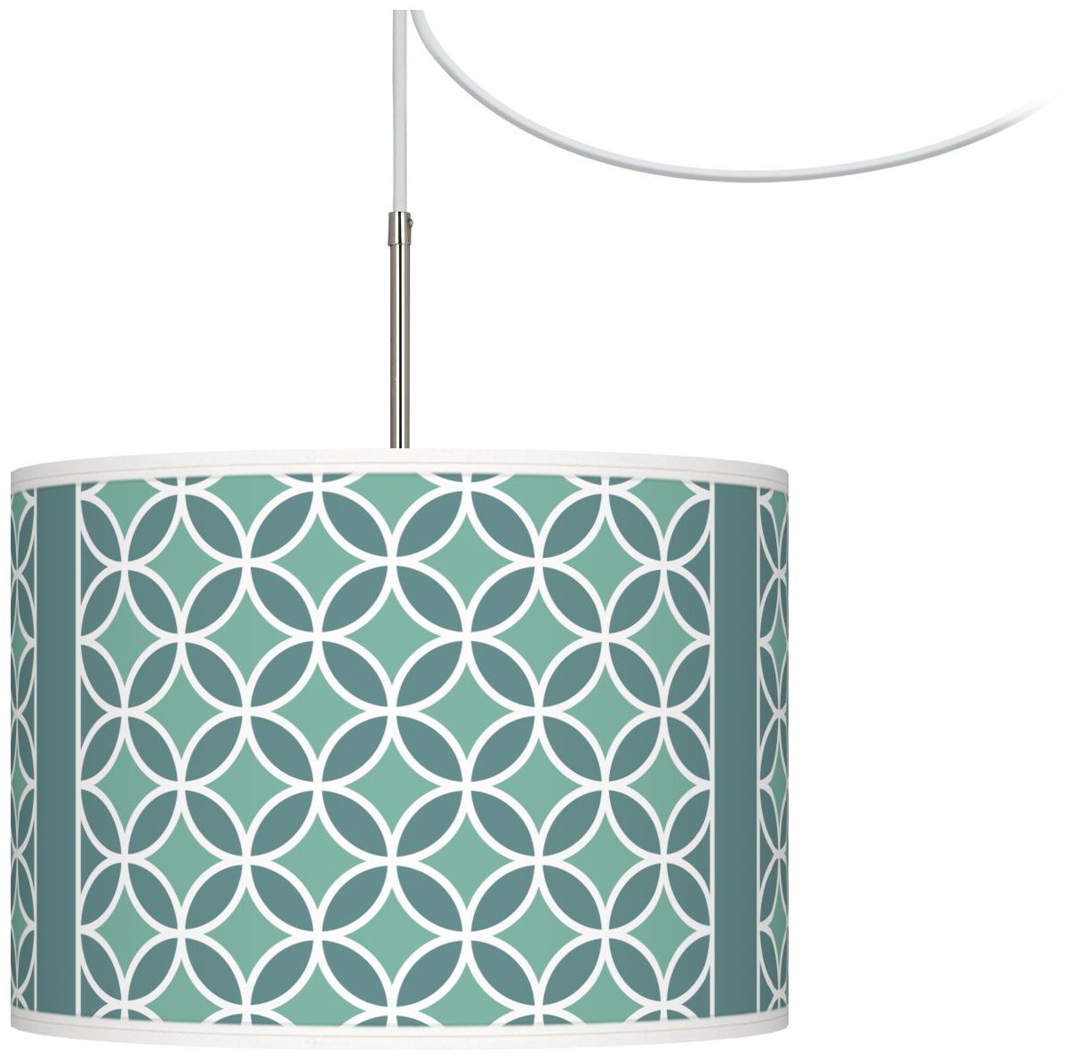 Aqua Rings Giclee Glow Swag Style Plug-In Chandelier