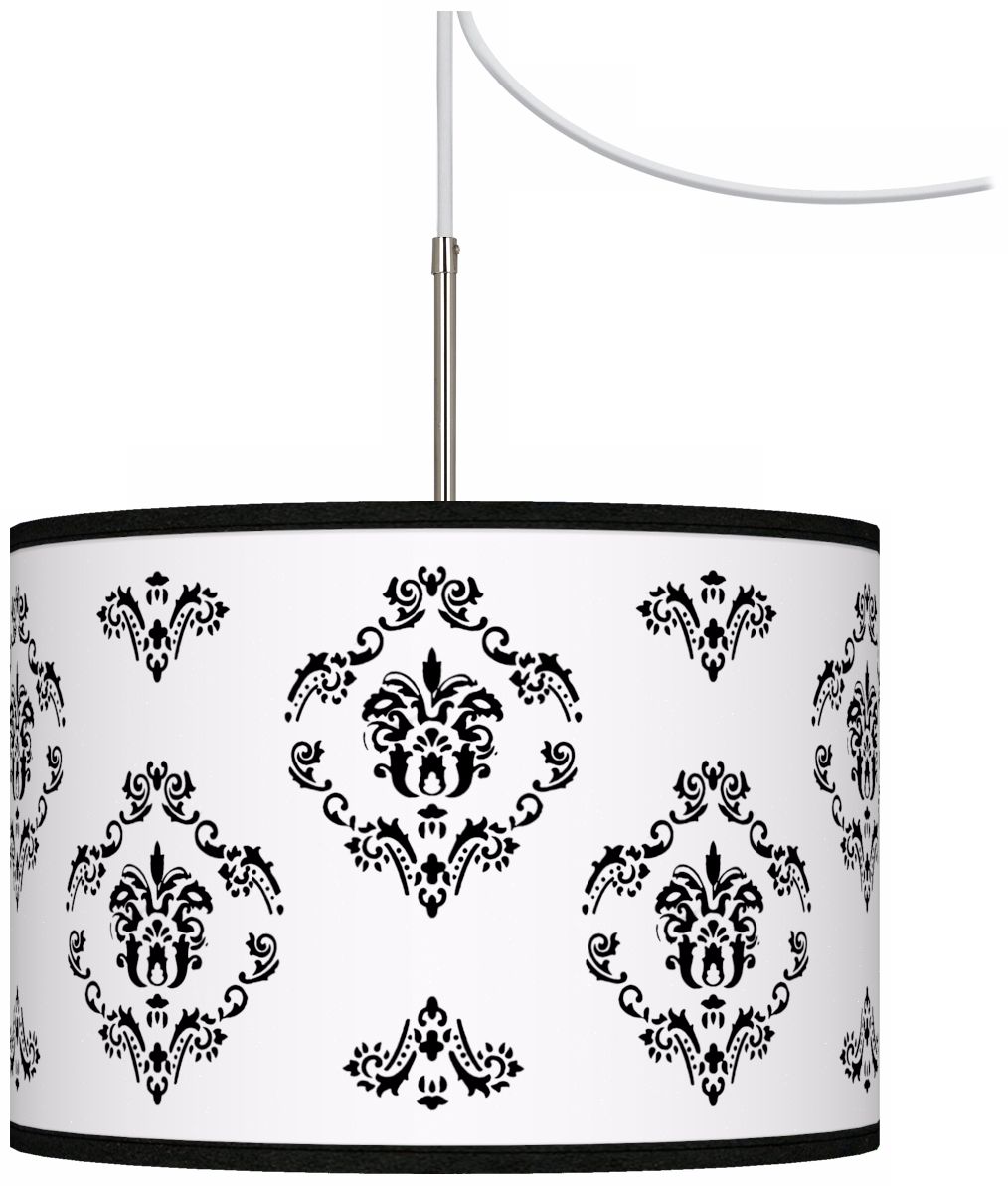 French Crest Giclee Glow Swag Style Plug-In Chandelier