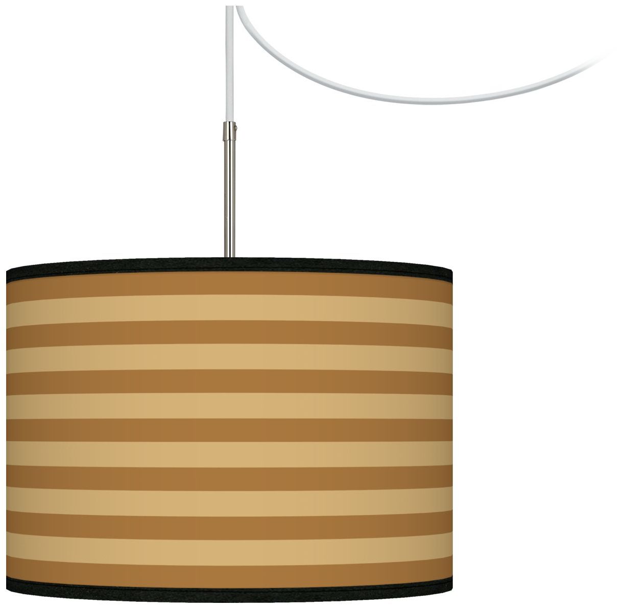 Butterscotch Parallels Giclee Glow Swag Plug-In Chandelier