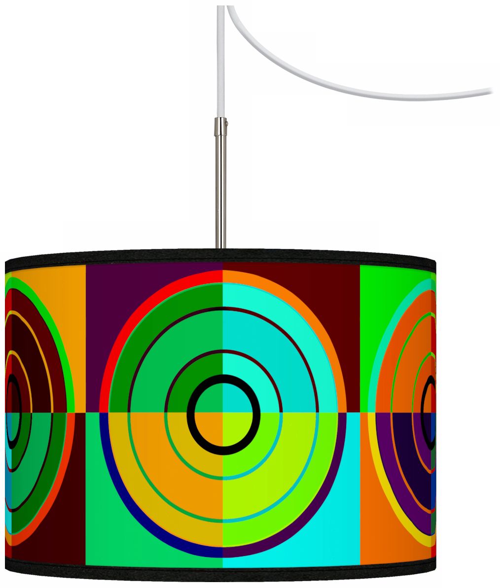 Circle Parade Giclee Glow Swag Style Plug-In Chandelier