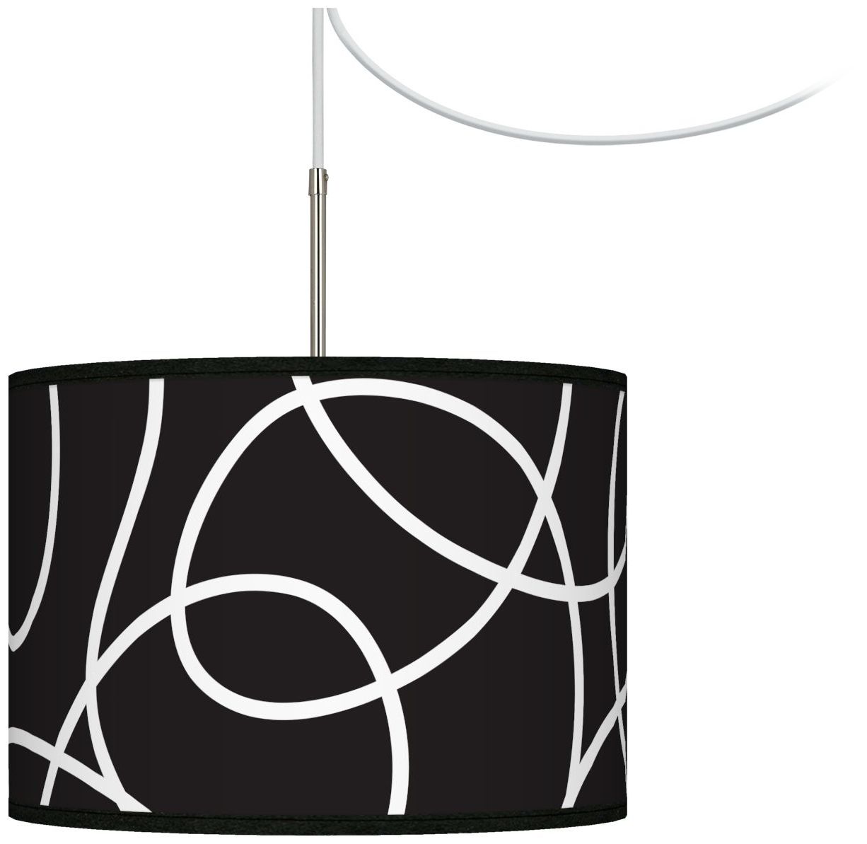 Abstract Giclee Glow Swag Style Plug-In Chandelier
