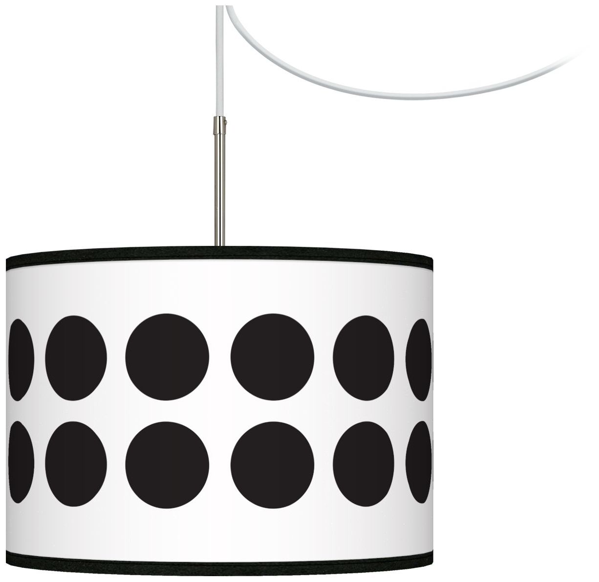 Black Orbs Giclee Glow Swag Style Plug-In Chandelier