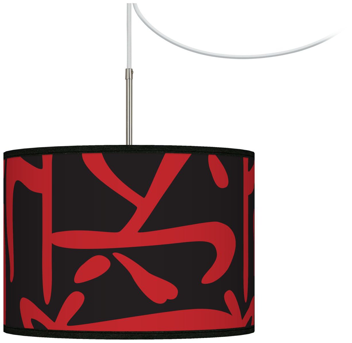 Asian Flair Giclee Glow Swag Style Plug-In Chandelier