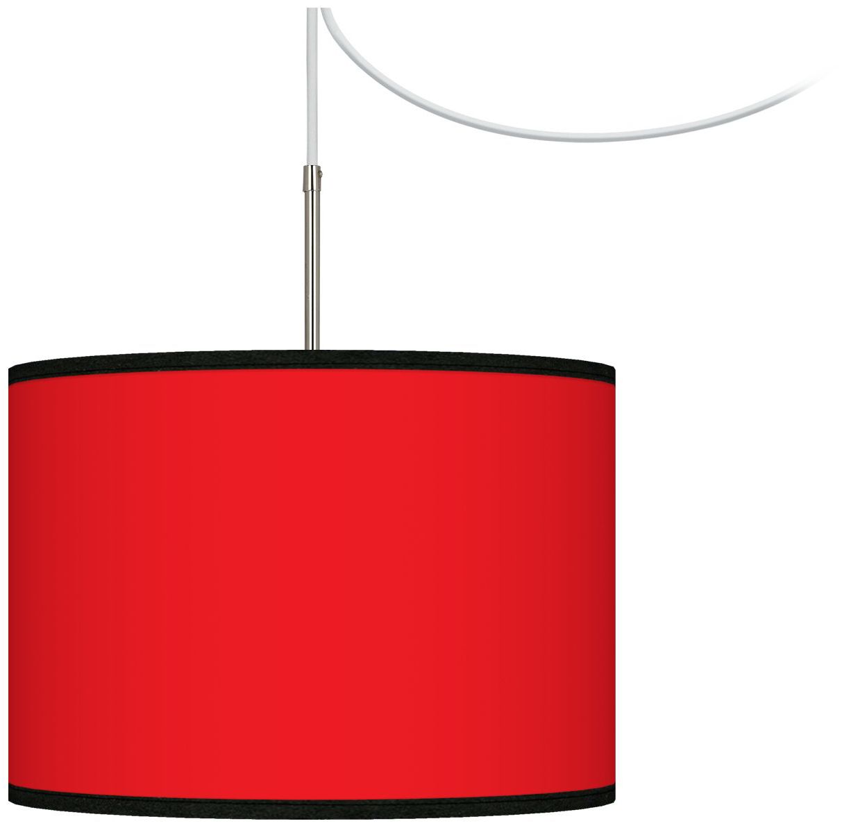 All Red Giclee Glow Swag Style Plug-In Chandelier